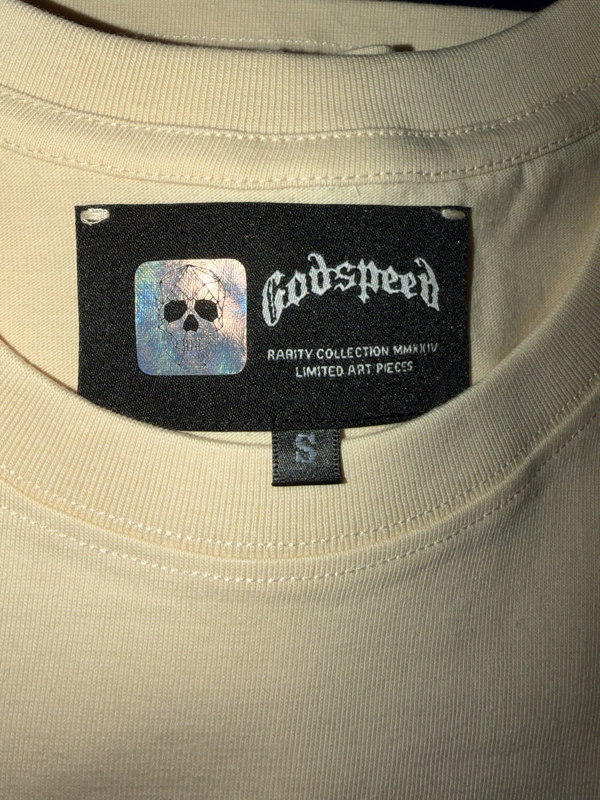 Godspeed Skeleton Holding Skull Tee Cream Size S 🔥☠️🤍 [ Free Shipping ] gallery