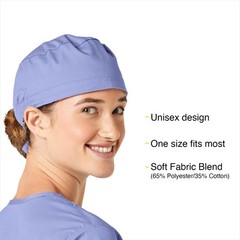 Unisex Tie Back Scrub Cap Ceil Blue One Size