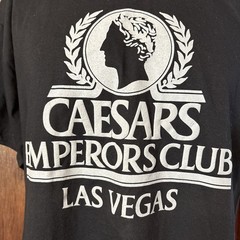 NWT Vintage 90’s Puff Print CAESARS Emperors Club Las Vegas Black Shirt Size L