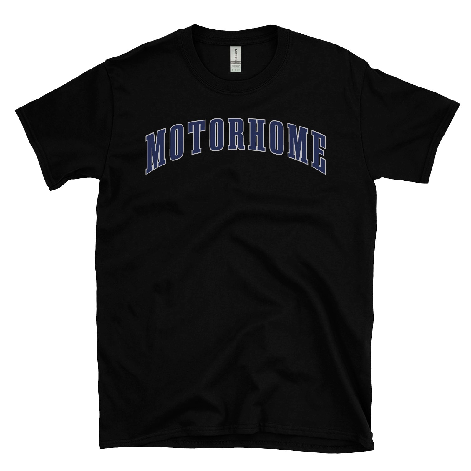 MOTORHOME T-SHIRT VARSITY LOGO college style vehicle car driver