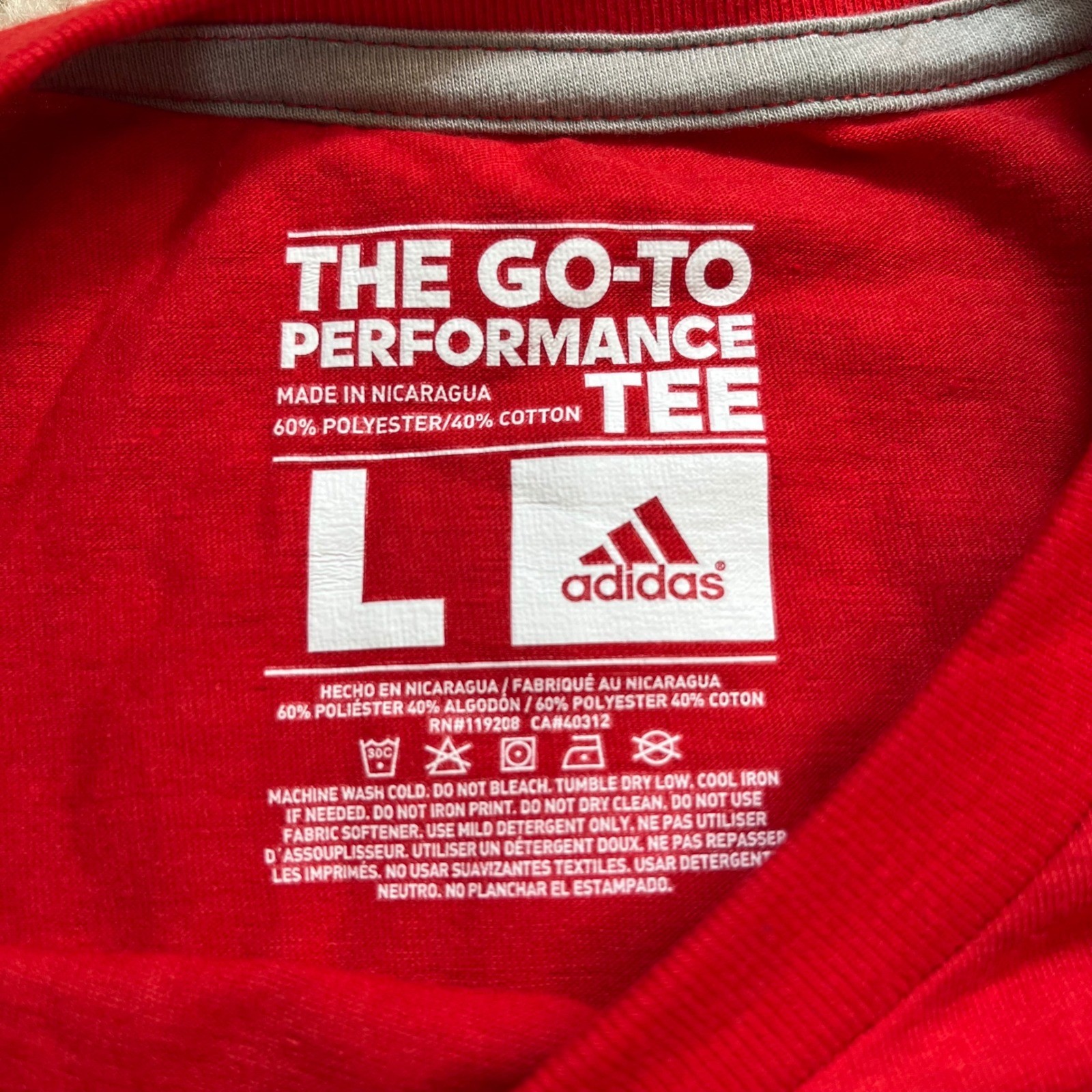 Adidas Soccer The Go-To Performance Tee Mens Large Red Climalite Graphic T-Shirt gallery