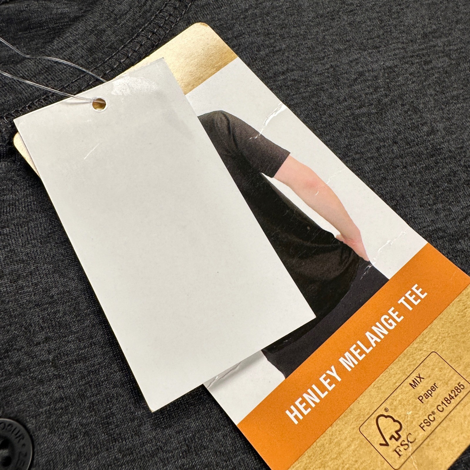 ZeroXposur Henley Melange Tee Shirt Gray Black Poly Spandex XL NWT gallery