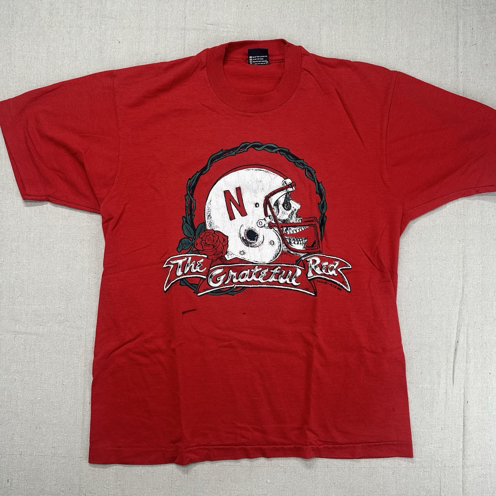 Vintage 1987 Grateful Dead Red Parody University Of Nebraska Red Shirt Large gallery