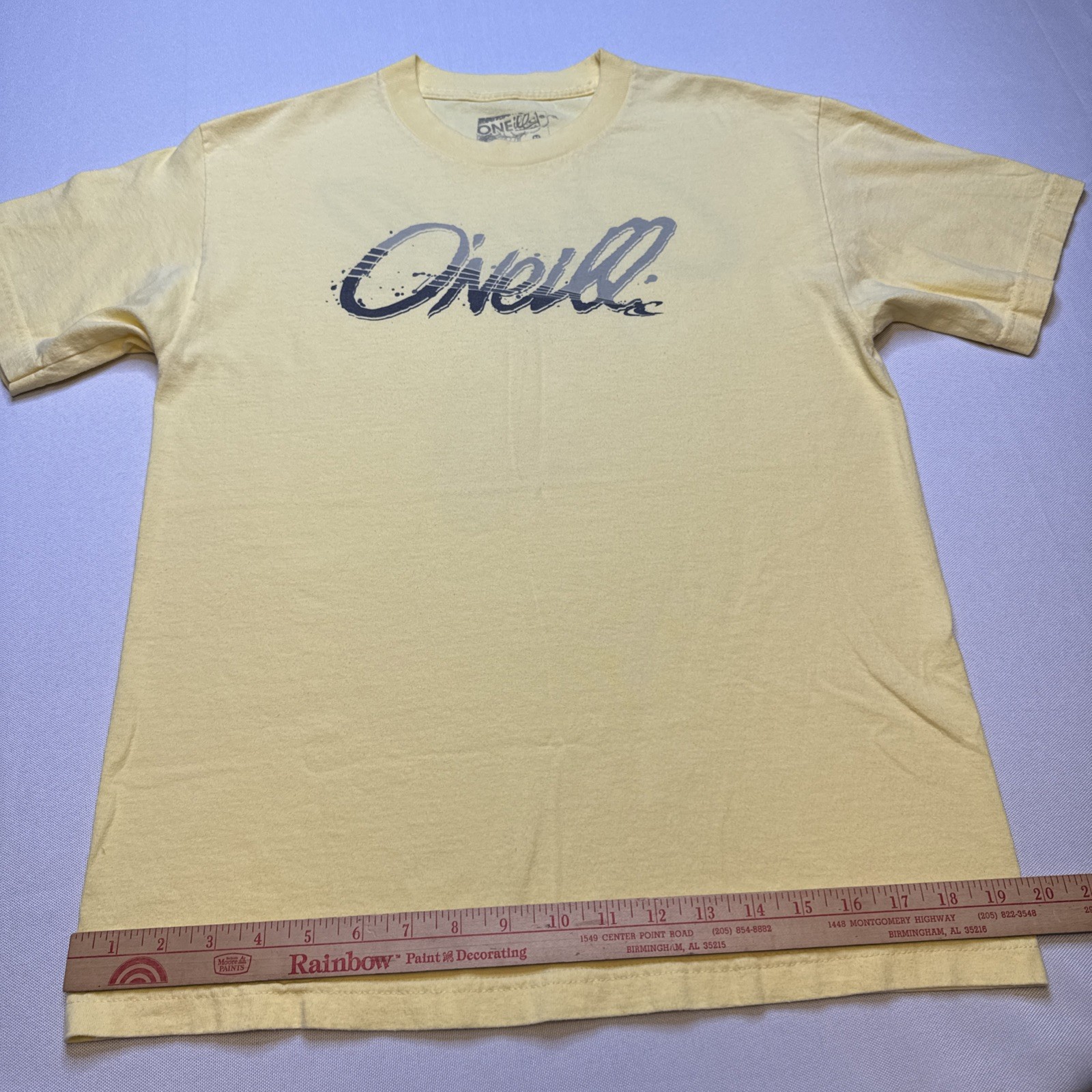 O’neill Shirt Size M Soft Yellow Surfing First Name in the Water Cotton #0085 gallery