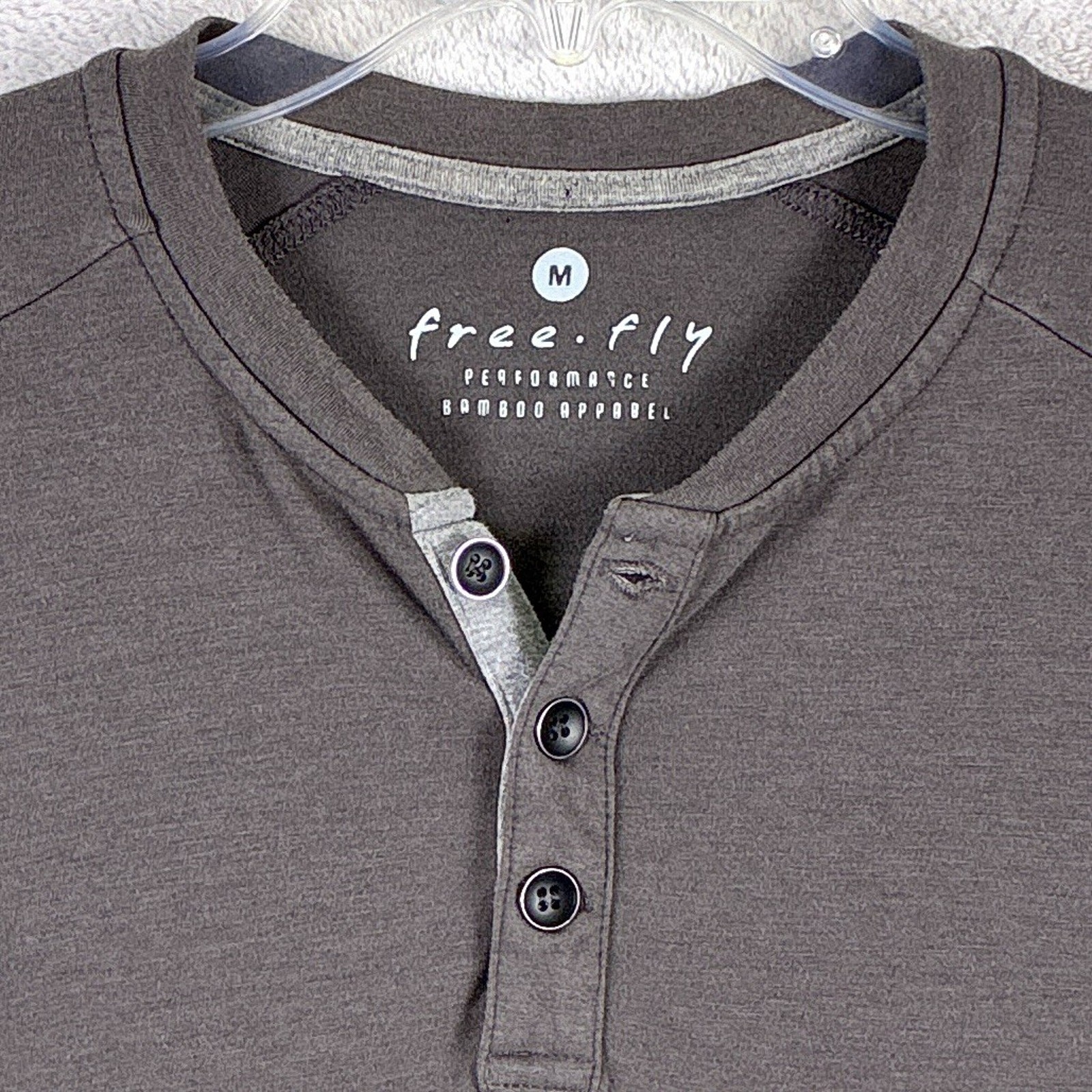 Free Fly Henley Shirt Mens M Gray Bamboo Lightweight Stretch Preppy Outdoors gallery