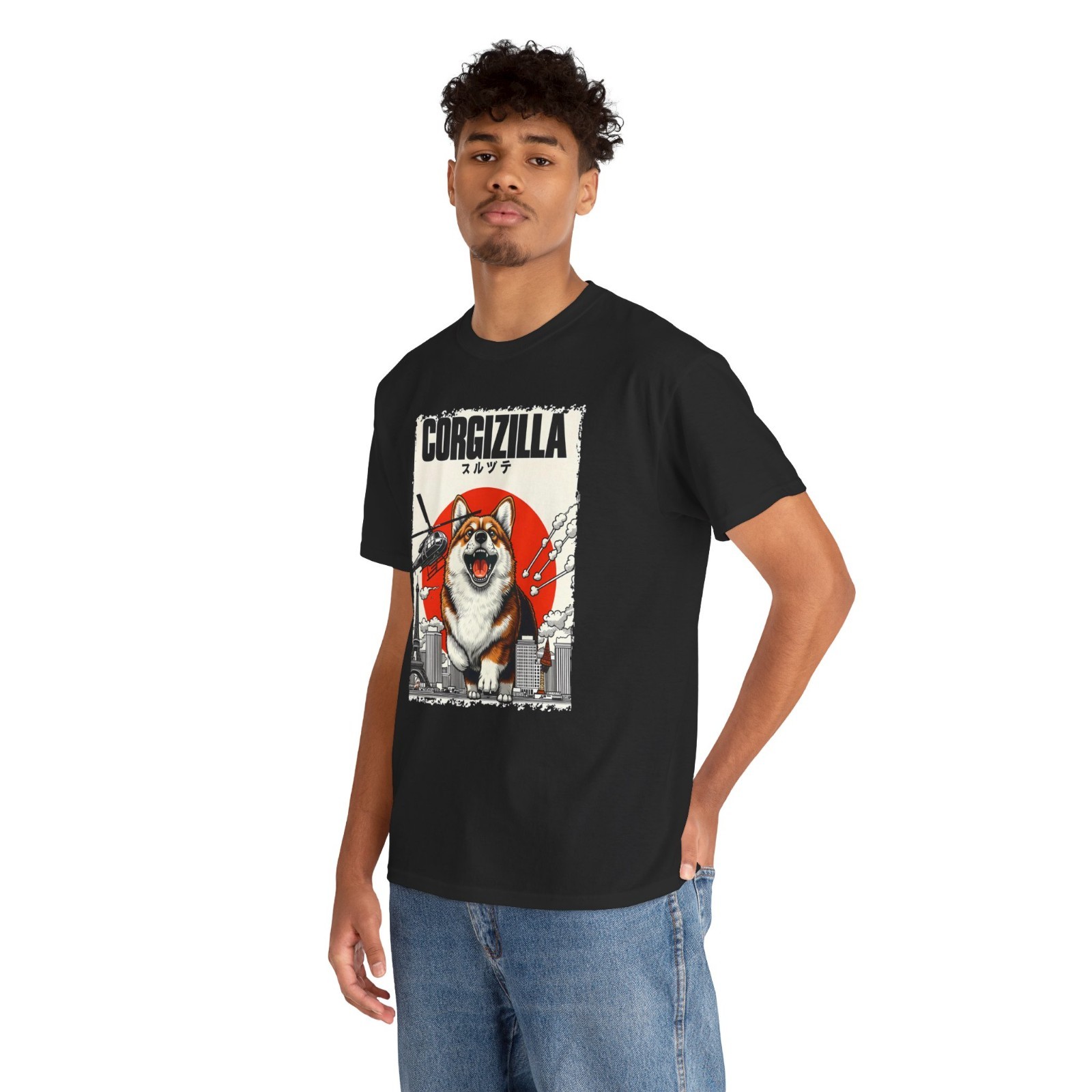 CorgiZilla Parody Japanese Art Corgi Dog Mom Dad Unisex Adult T-Shirt gallery