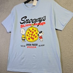 Peanuts® Pizza Snoopy shirt Mens Extra Large XL Blue Charlie Brown Classic NWT