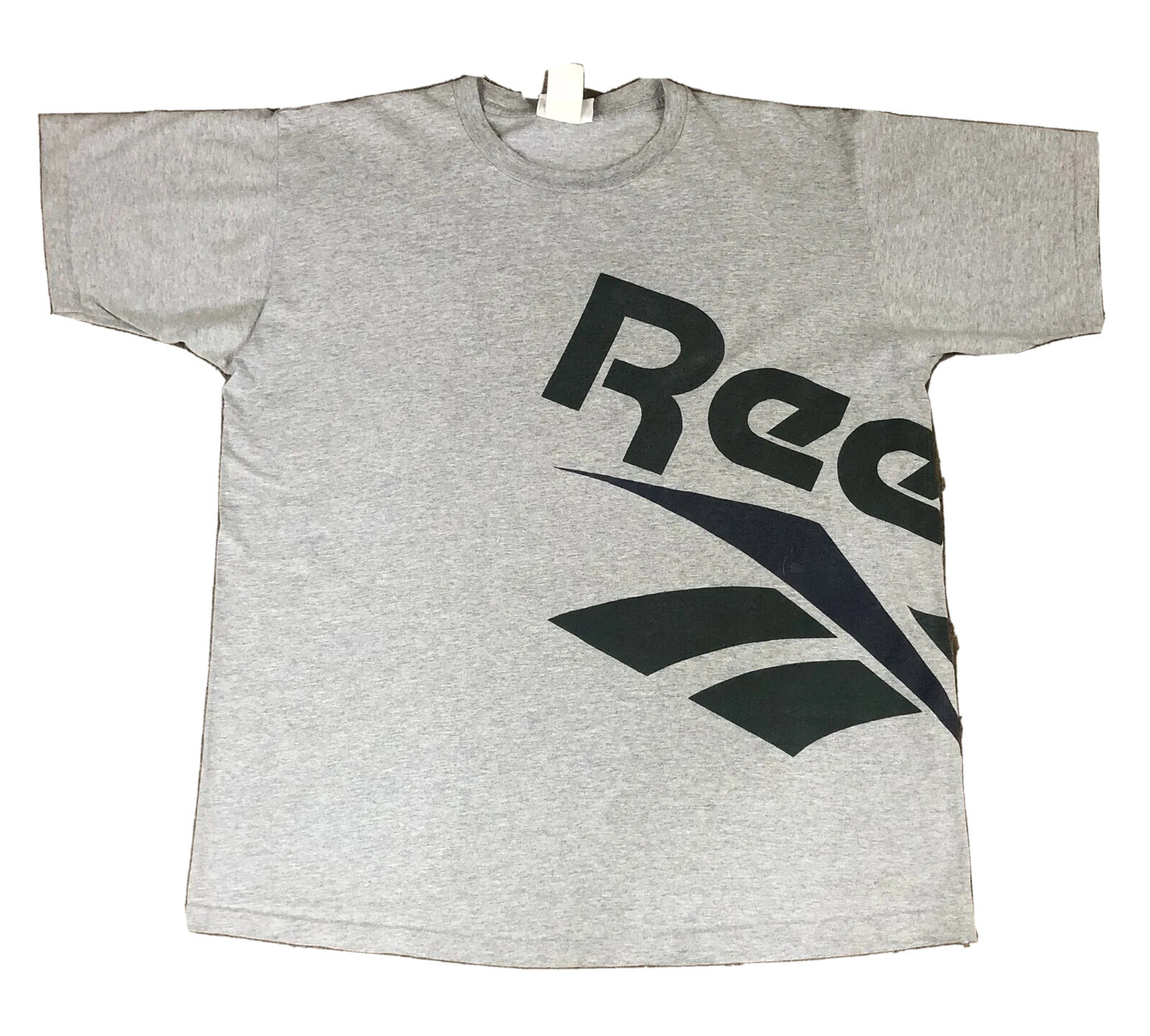 VTG Reebok Wrap Around Graphic T-Shirt Gray Adult XL 80s 90s