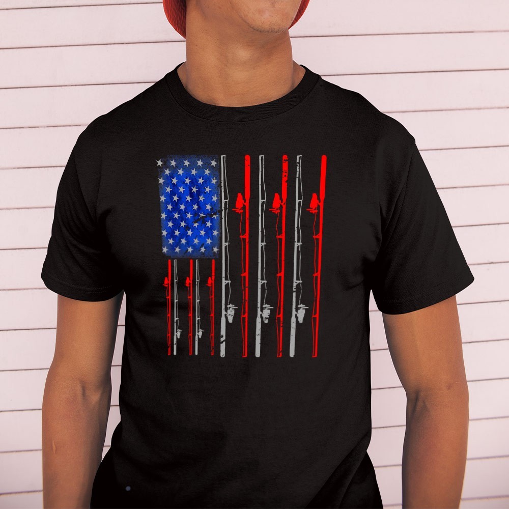 Fishing American Flag Unisex T-shirt | Father's Day Fishing Gifts gallery