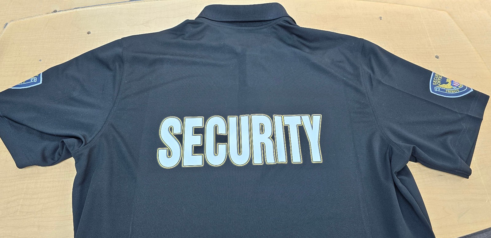 Security polo shirt 3D Effect Print Black Adult collar Private Security Uniform gallery