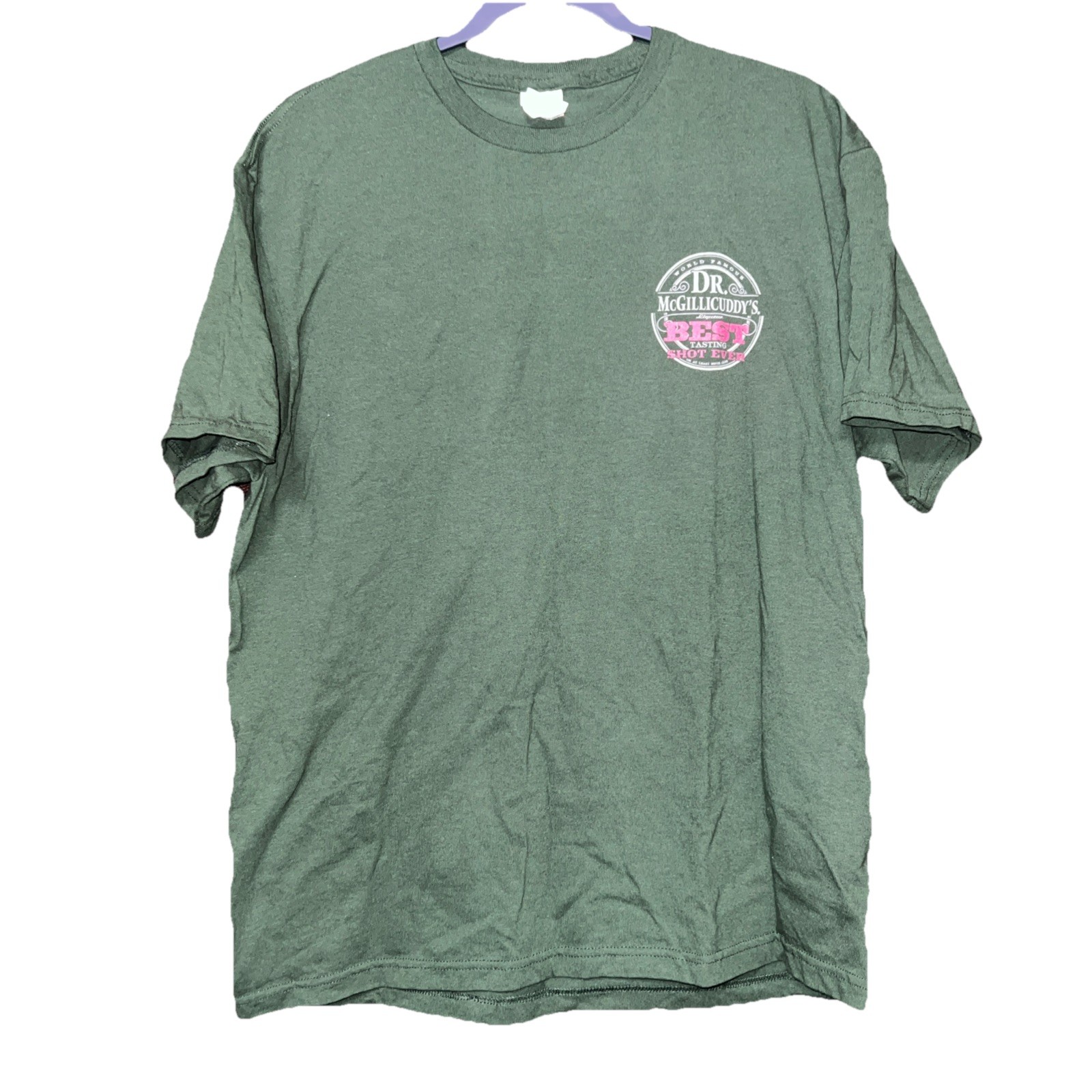 NEW Men’s (Dr. McGillicuddy's) Green Vintage Graphic T-Shirt Size Large gallery