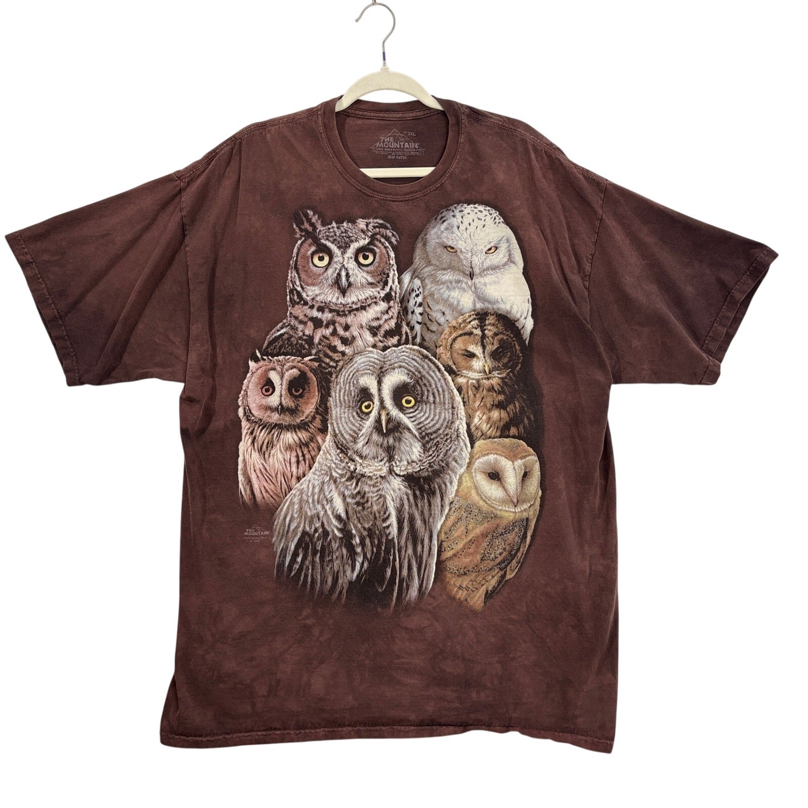 The Mountain Size 2XL T-Shirt Jeremy Paul Multiple Owls Graphic Art 2011 Brown gallery