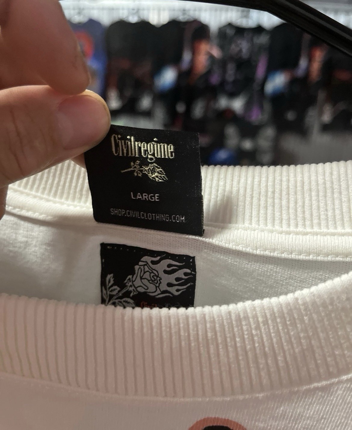 Civil Regime Jujutsu Kaisen Sukuna Graphic Logo White Crew Neck Tee L gallery
