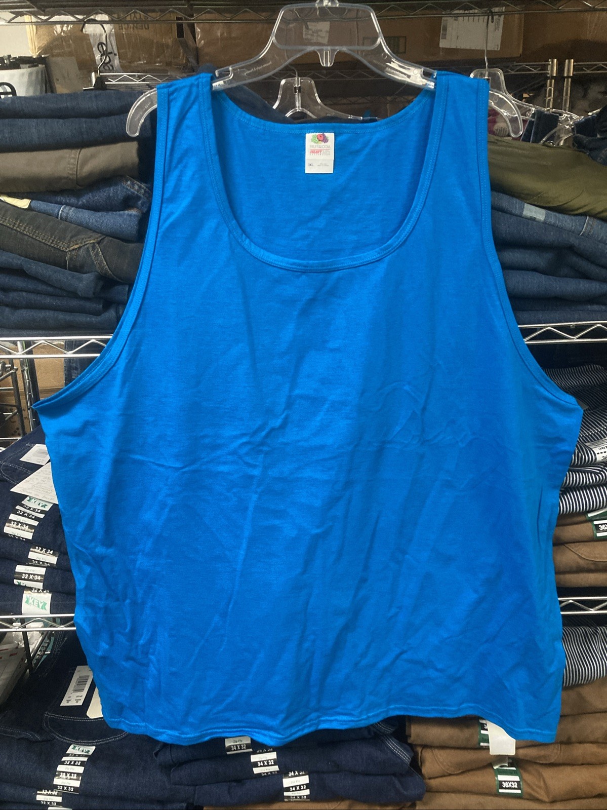 NWT, Fruit of the Loom HD Heavy Cotton Men's Tank Top T-Shirt, 3XL, Royal Blue gallery
