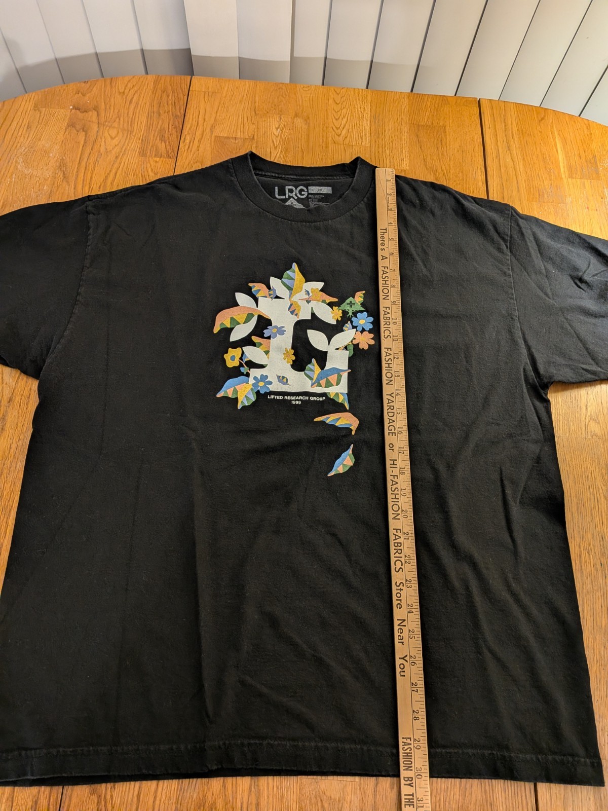 LRG Men’s 2XL Black Floral Graphic Print Crew Neck Short Sleeve Cotton T-Shirt gallery