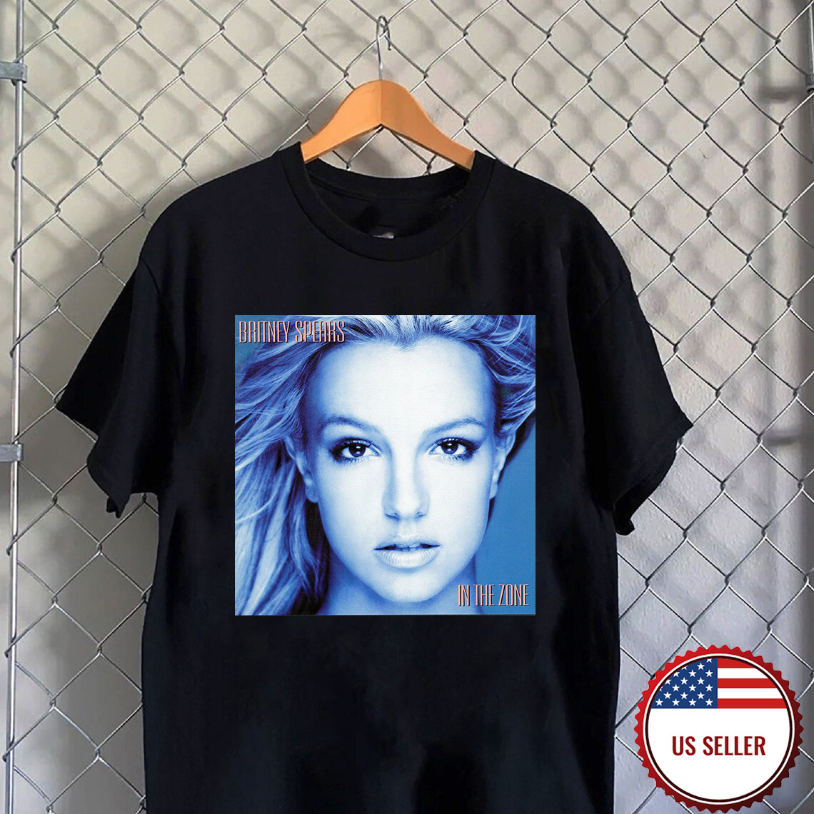 Britney Spears In the Zone Black Cotton T Shirt Full Size S-5XL