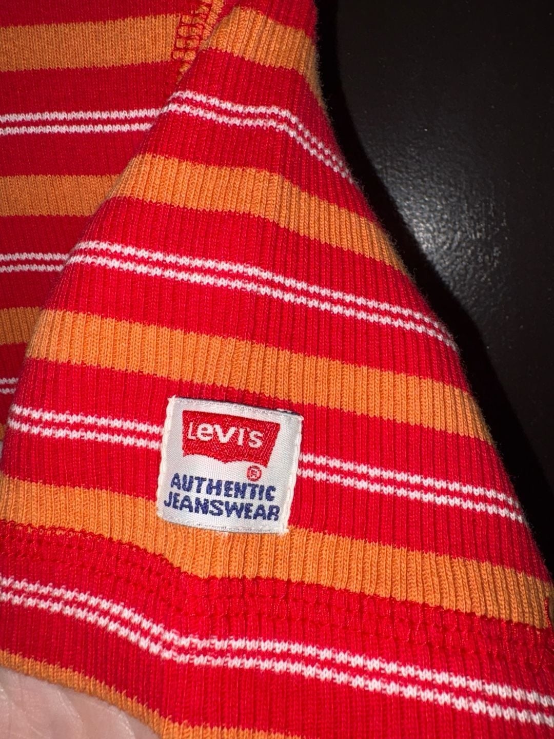 Vintage 90s Levi's Slim Ribs Striped Deadstock T-Shirt gallery