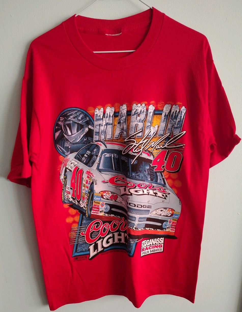 2002 Sterling Marlin Coors Light Ganassi Racing Red T-shirt Missing Tag But Mint gallery