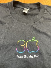 APPLE Mac 30 Year Anniversary Birthday logo T-Shirt Medium Black Macintosh MD M