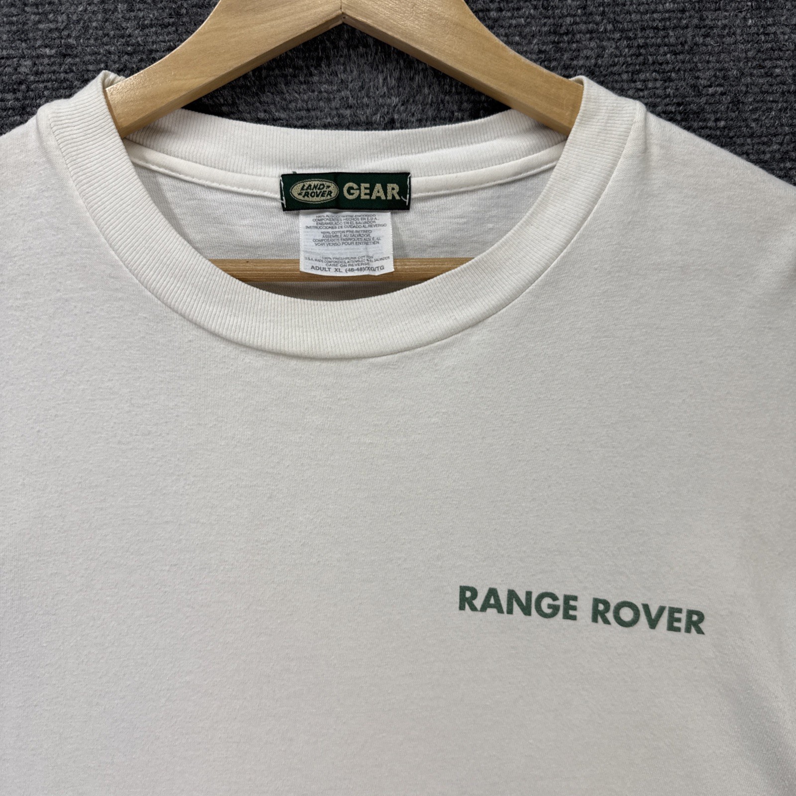 Vintage Land Rover Shirt Mens XL White 90s Safari Outdoors Nature Portrait Art gallery