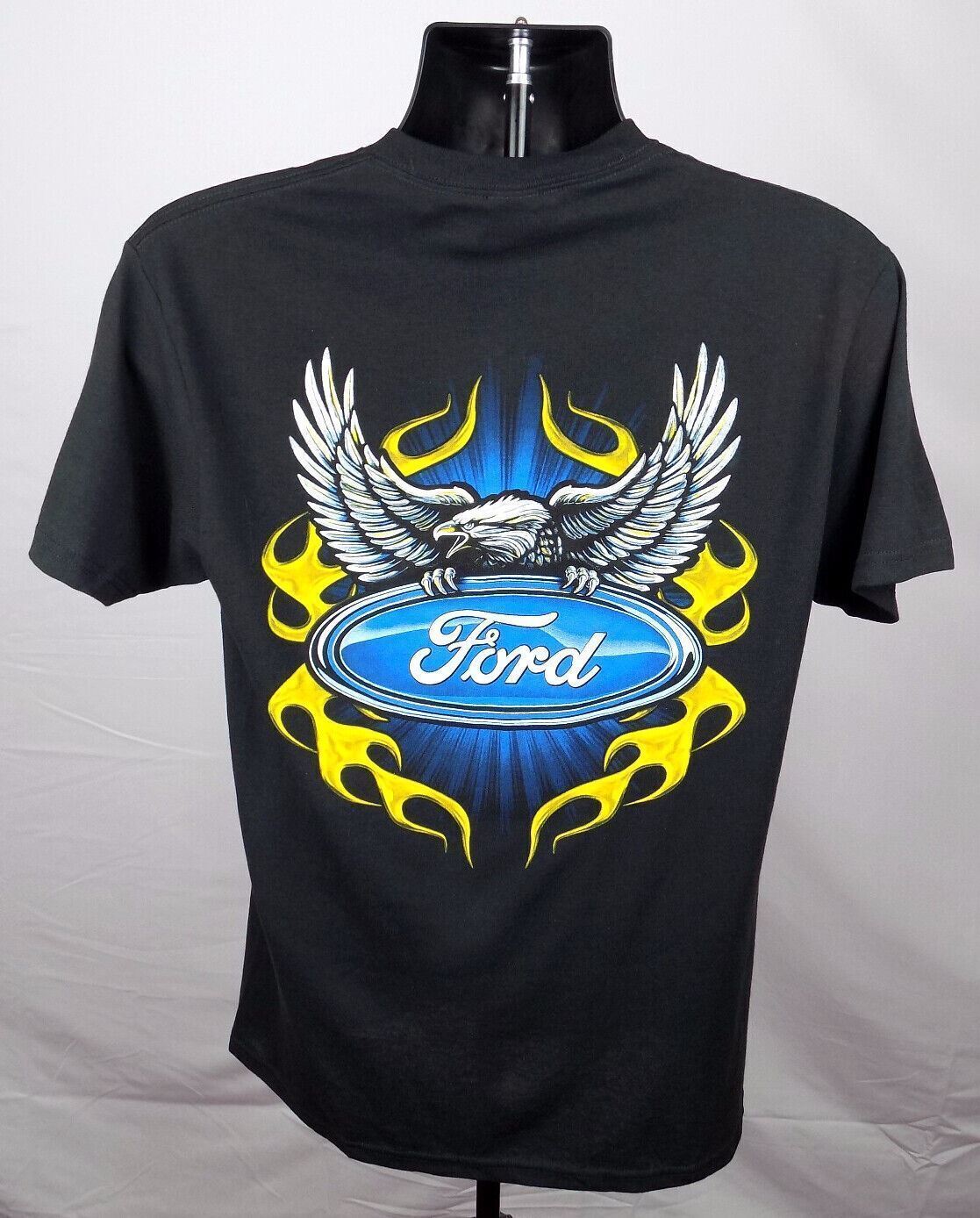 Ford Shirt Men’s Medium Black Bald Eagle Logo Shirt New ST202