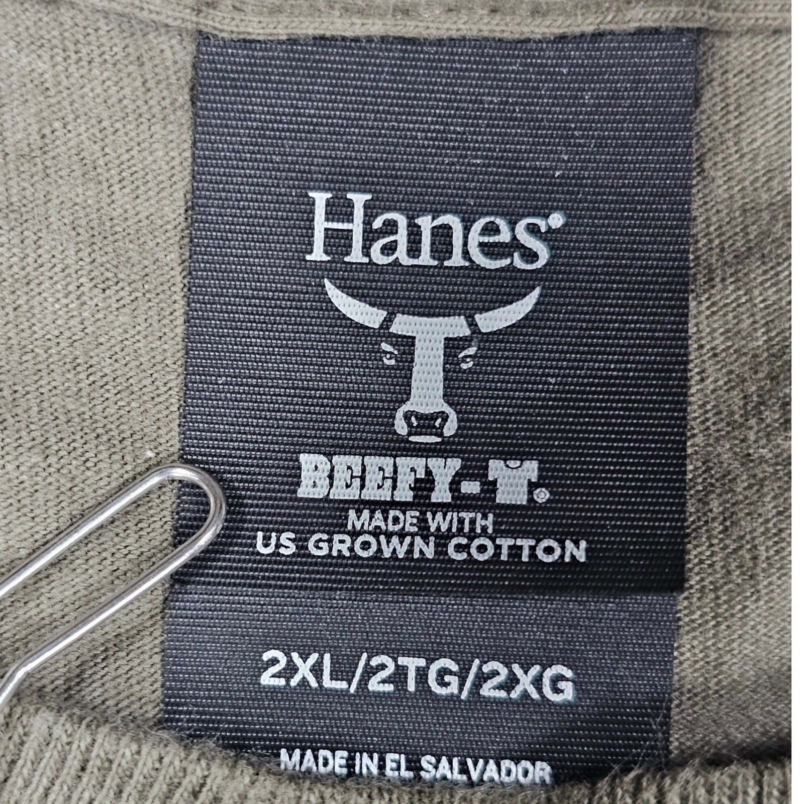 Hanes Beefy-T Blank T-Shirt 2XL Olive Green Heavyweight 100% Cotton Men's 2X gallery