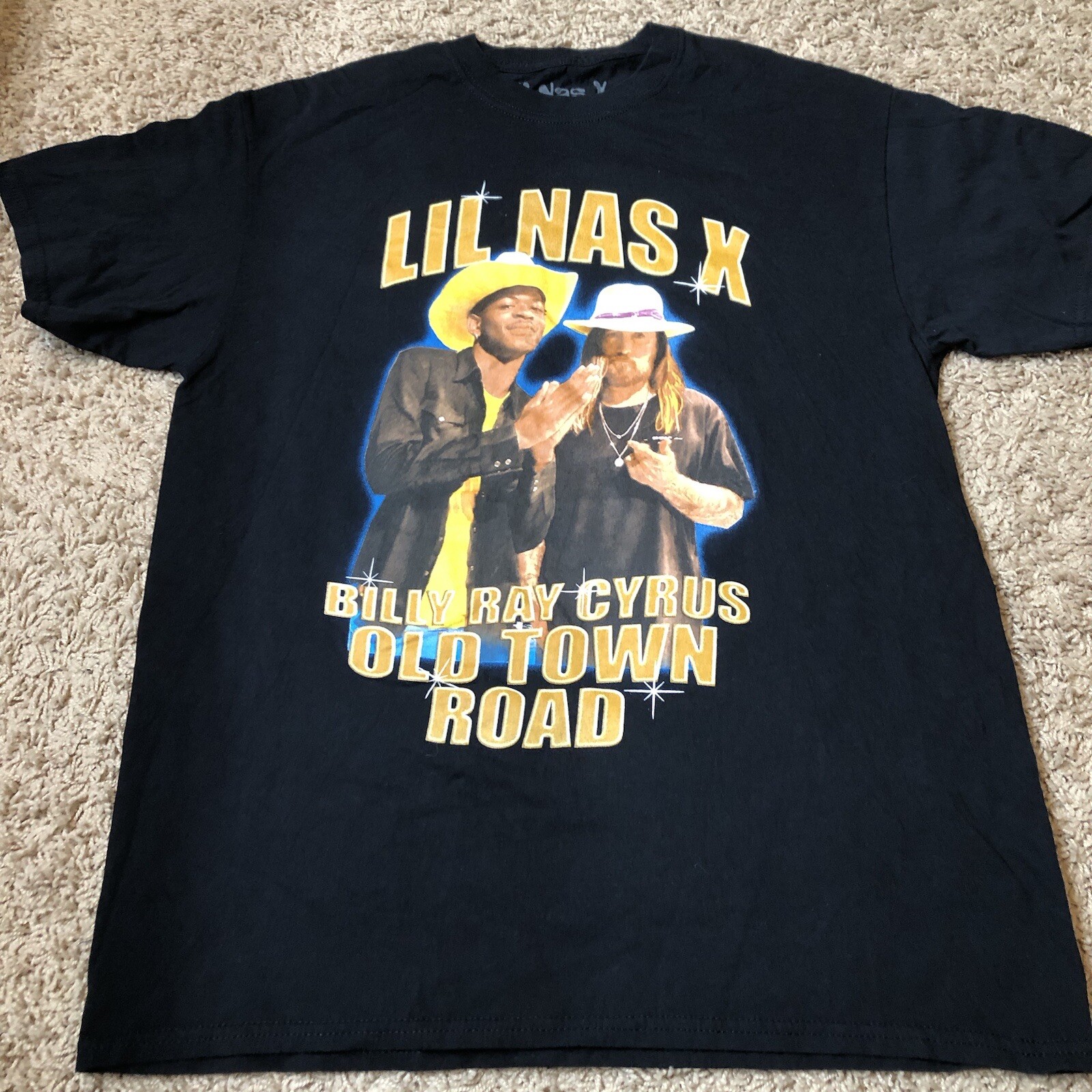 DIVIDED Lil Nas X Billy Ray Cirus Band T-Shirt Black Goodie Two Sleeves Large
