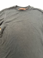 Vintage Perry Ellis Men’s Large Black Ribbed Knit Short Sleeve Shirt