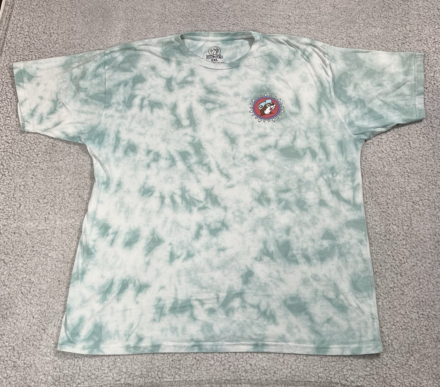 Bucees Shirt Mens 2XL Tie Dye Beach Outdoor Logo Beaver Short Sleeve