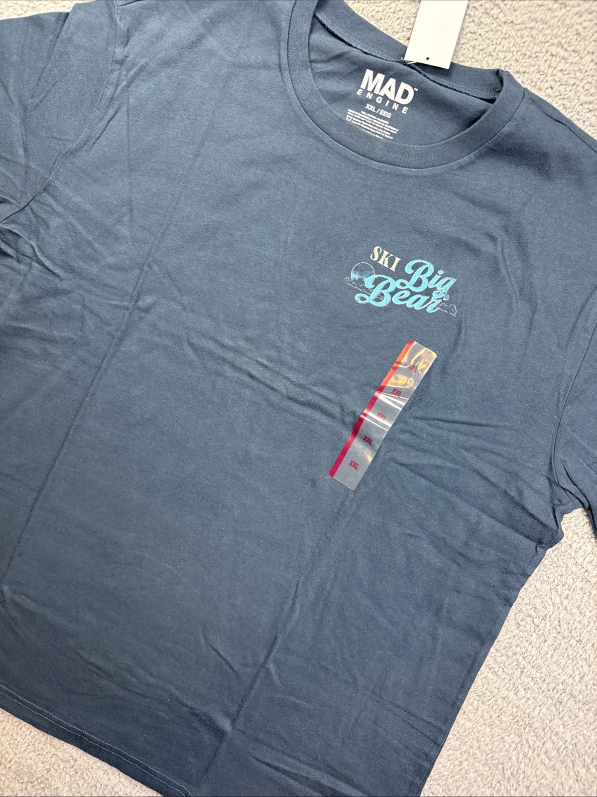 Mad Engine Ski Big Bear Shirt Mens XXL Blue Winter Wonderland Graphic Tee gallery