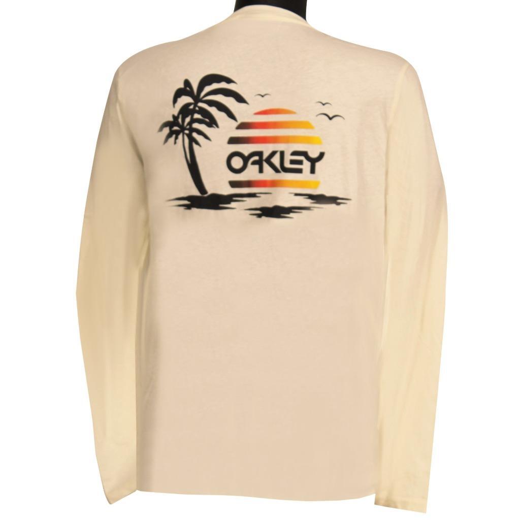 Oakley Thruster Long Sleeve Tee Mens Size XL Bone White Cream Logo T-Shirt gallery