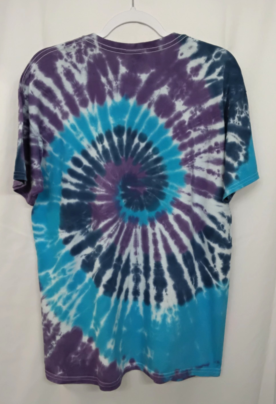 New Tie Dye Men's T-Shirt Purple Blue Adult Large Multicolor Summer Spiral gallery