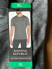 Banana Republic Men’s Luxe Touch Performance Tee Cotton Gray Size XL