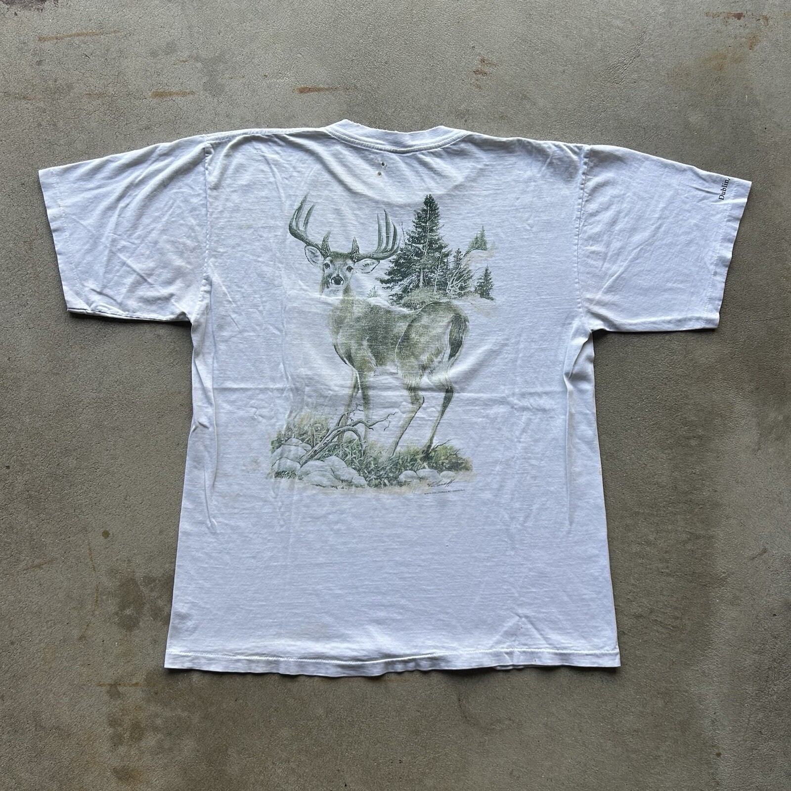 Vintage 90s Sporting Life Shirt Size XL White Deer Nature Pocket Art Animal Buck