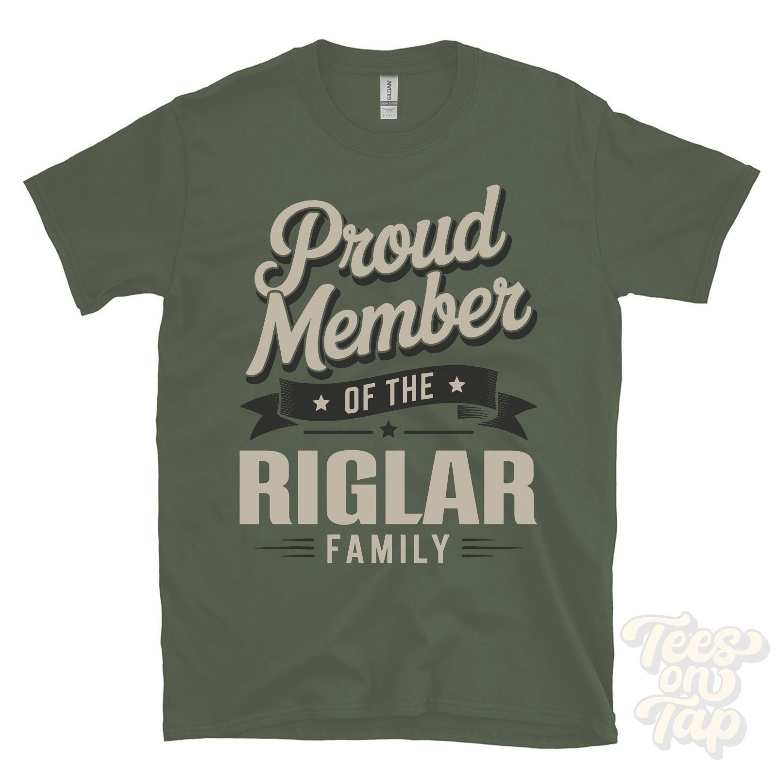 PROUD MEMBER OF THE RIGLAR FAMILY T-SHIRT surname last name heritage ancestry