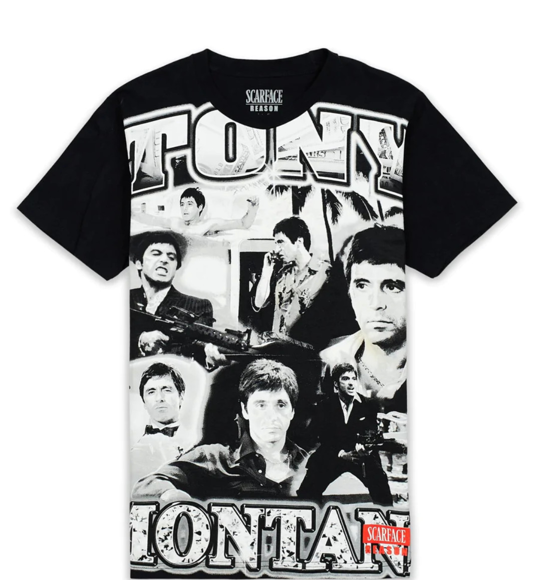Scarface Mens Tony Montana Godfather 80’s Shirt Black White Size Large