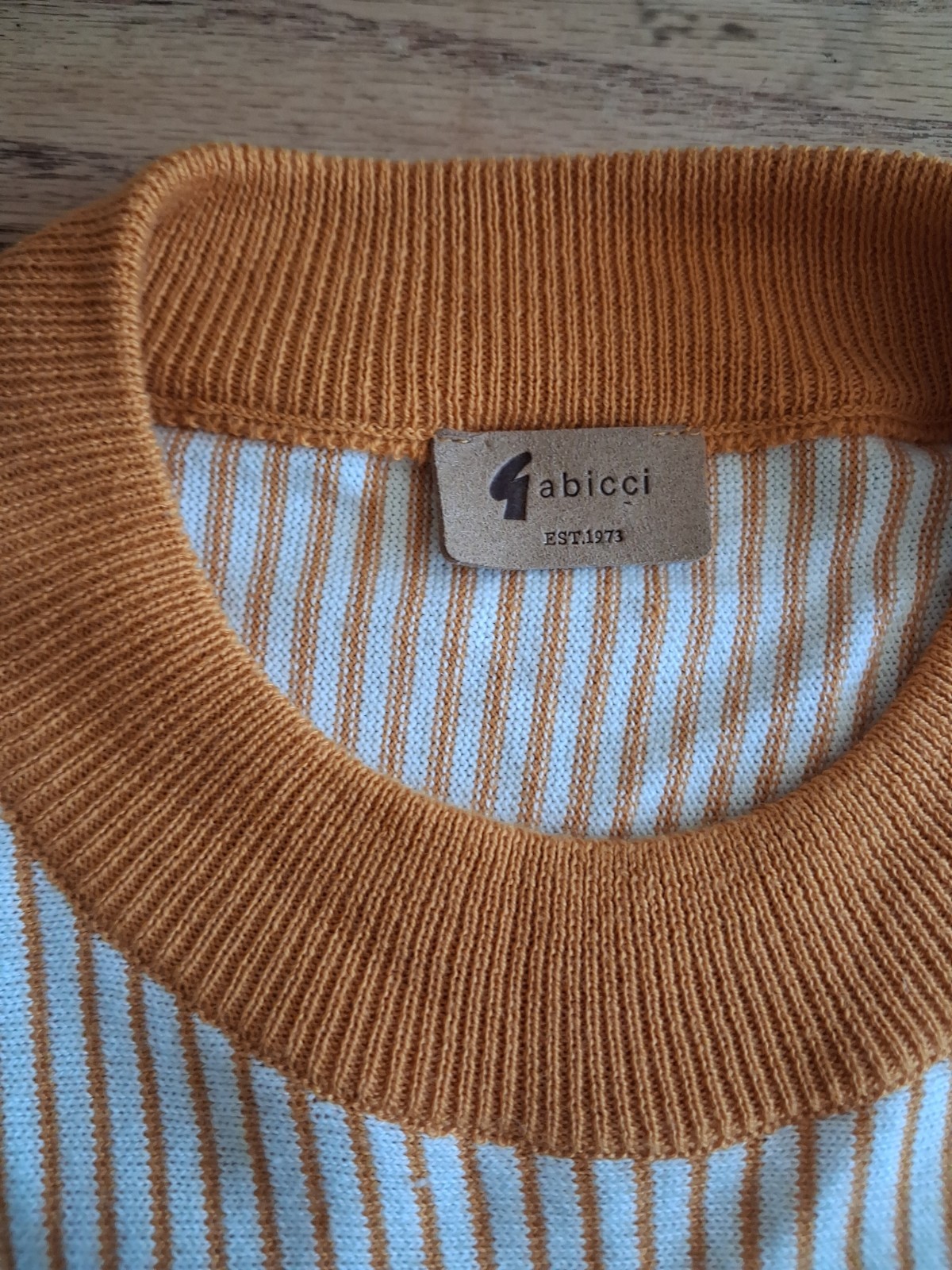 Gabicci Craddock Knit Loose Cotton Blend Green Stripes Mens Sz M gallery