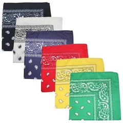 Unibasic Extra Large Polyester Paisley Bandanas 27 x 27 In – 6 Pack – Party and