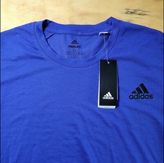Adidas Climalite FreeLift Men’s Size XL Solid Blue Crew-Neck Athletic T-Shirt