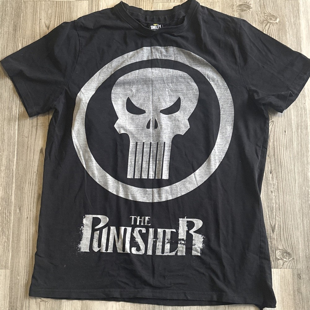 The Punisher Comic T Shirt Smiley World Size Large
