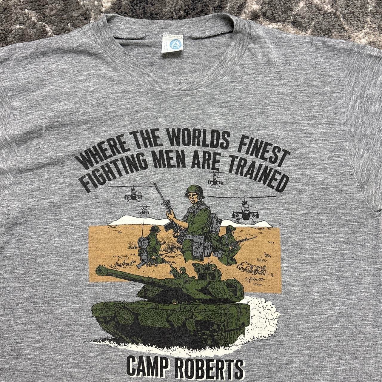 Vintage Army Shirt Mens Large 70s 80s Vietnam Military Camp Robert Single Stitch gallery