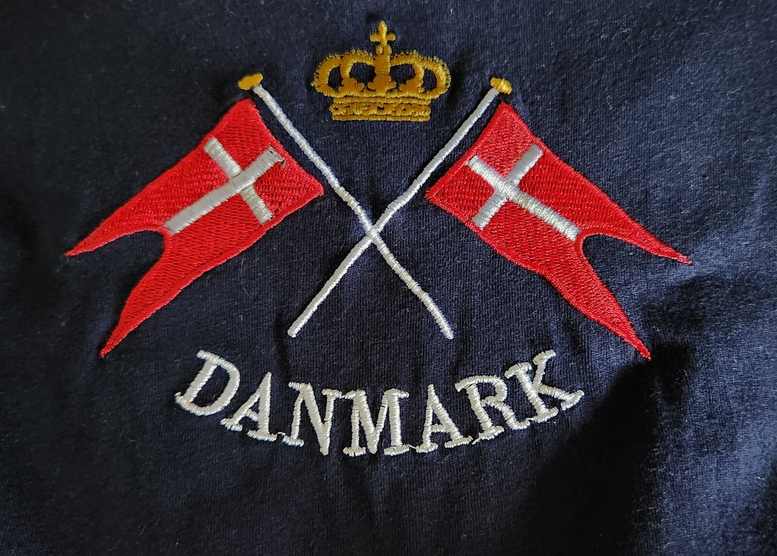 Danmark 100% Combed Cotton Embroidered Tee Navy Blue Medium Denmark gallery