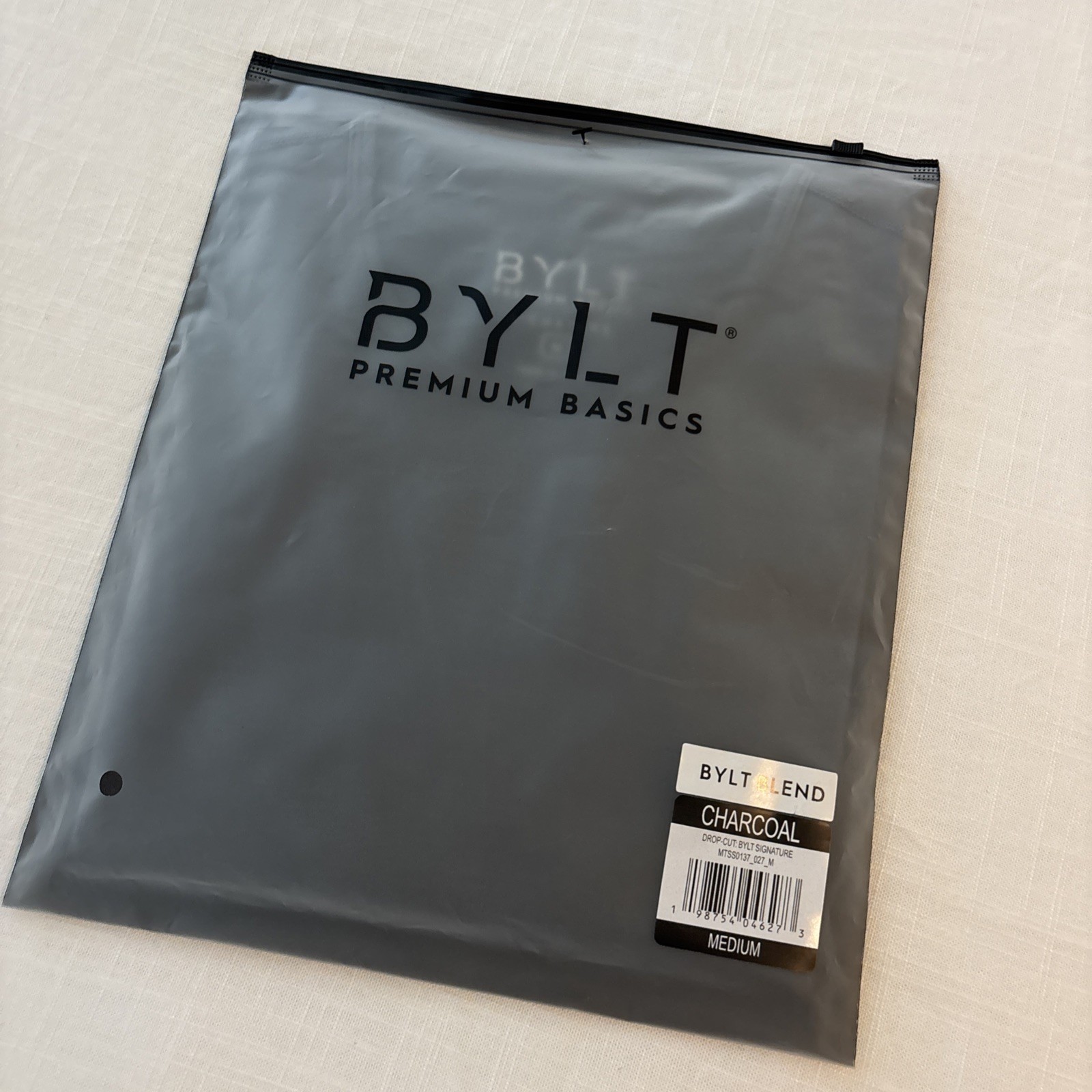 BYLT Premium Basics T-Shirt Mens M Drop Cut S/S Bylt Blend Signature Charcoal gallery