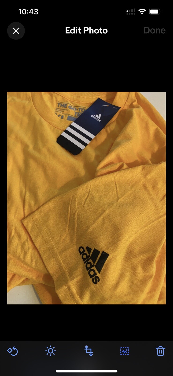 Adidas men's workout the go to tee shirt yellow 100% Cotton New gallery