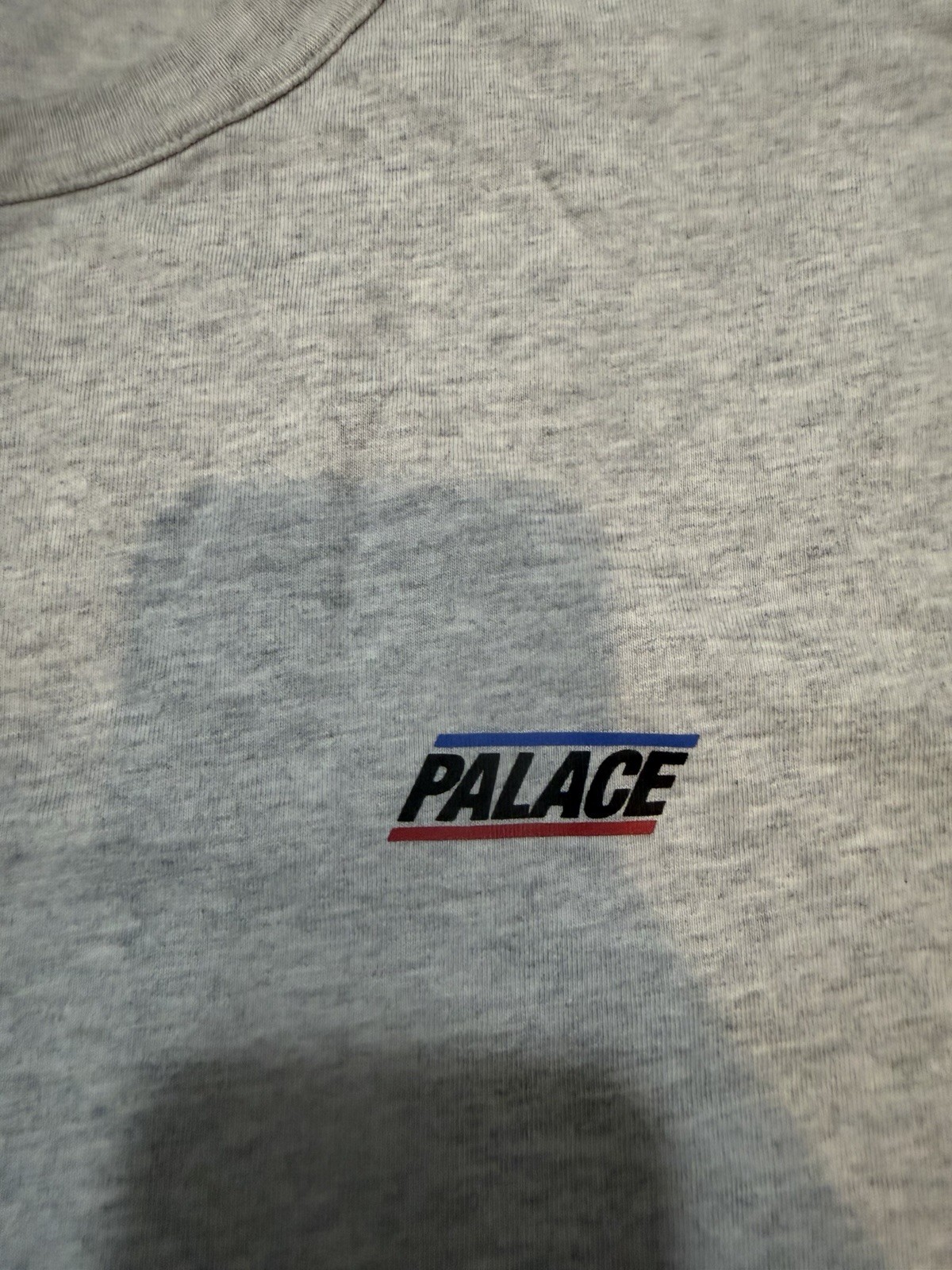 Men’s Palace Skateboards Gray Spellout Logo Basically A T Shirt Medium Preowned gallery