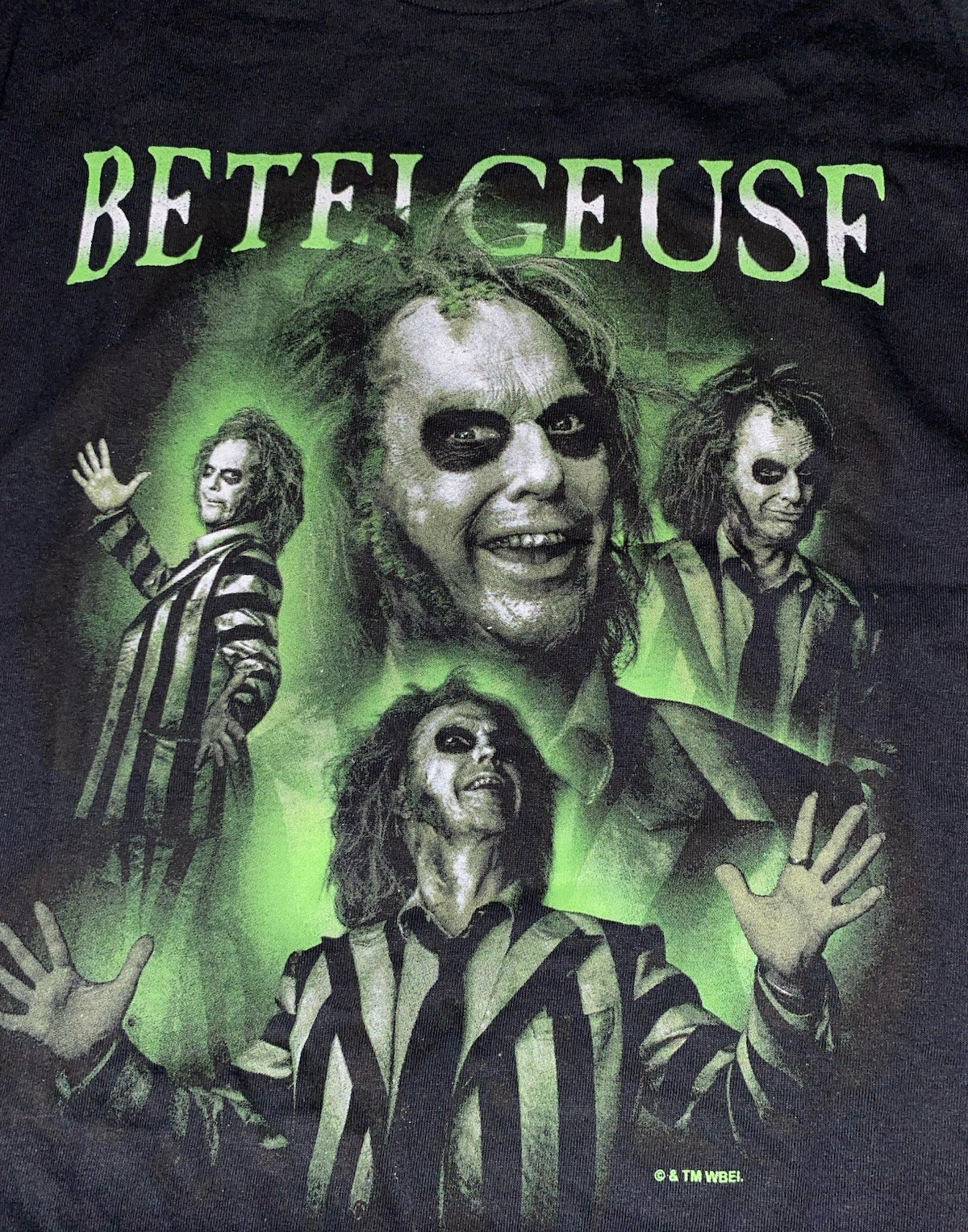 Beetlejuice Betelgeuse Many Poses Collage Men's Black Adult T-Shirt Size L New gallery