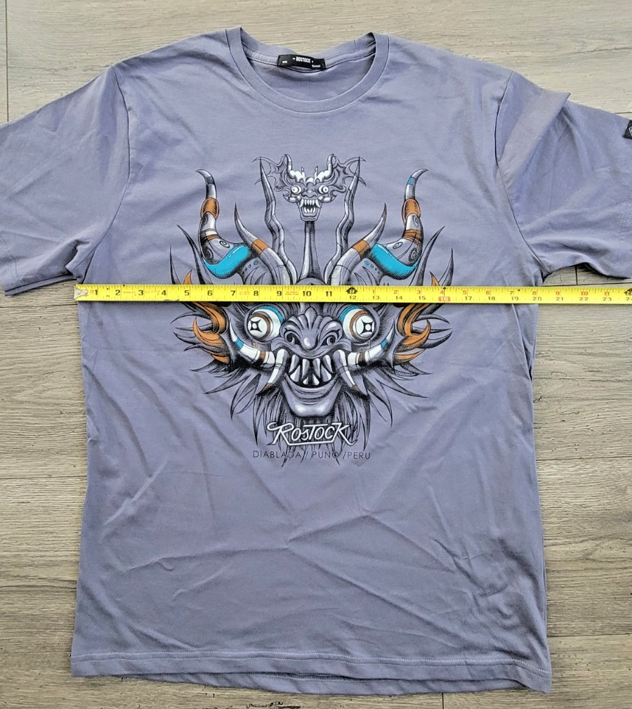 Peruvian Design T Shirt Unisex Size L *** Diablada Dance Mask - Peruvian Cotton gallery