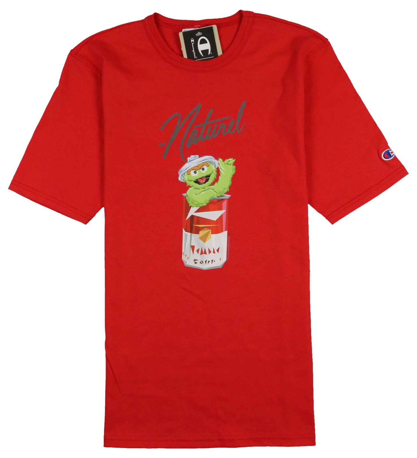 CHAMPION Sesame Street Oscar The Grouch T-Shirt sz S Small Scarlet Red Campbell gallery