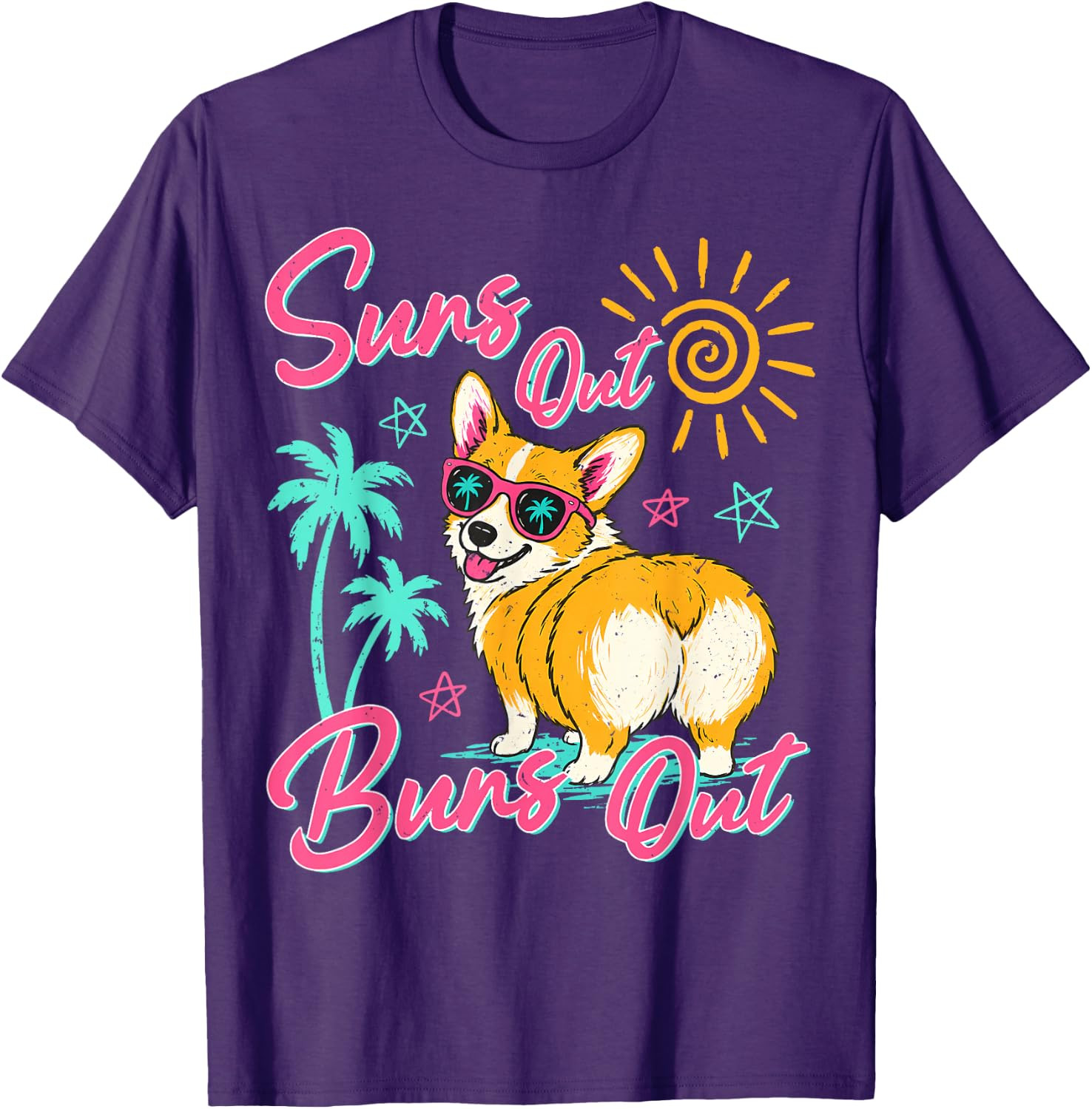 Suns Out Buns Out Funny Beach Vacation Retro Summer T-Shirt gallery
