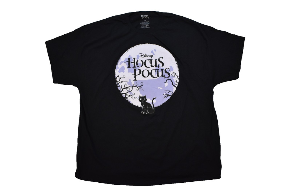 Disney Hocus Pocus Mens Binx Cat Moon Hallow’s Eve Graphic Black Shirt New 3XL